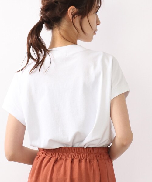 DRESKIP（ドレスキップ）の「◆【遮熱/接触冷感/UVカット】AIR SHIELDフレンチTシャツ（Tシャツ/カットソー・レディース・ブラック系2/ライトベージュ/ピンク系/グレー系その他/オフホワイト・02/04/03）」の20枚目の写真