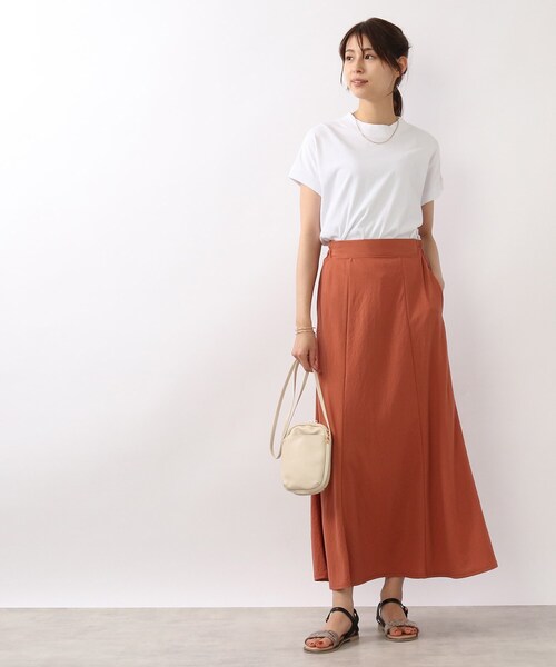 DRESKIP（ドレスキップ）の「◆【遮熱/接触冷感/UVカット】AIR SHIELDフレンチTシャツ（Tシャツ/カットソー・レディース・ブラック系2/ライトベージュ/ピンク系/グレー系その他/オフホワイト・02/04/03）」の22枚目の写真