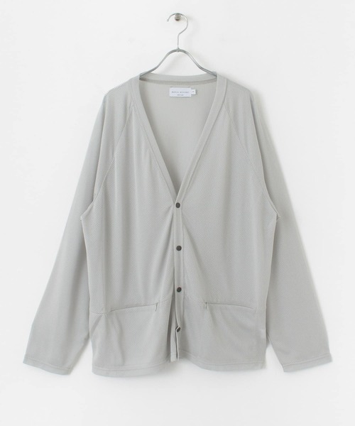 MANUAL ALPHABET（マニュアル アルファベット）の「MANUAL ALPHABET　MESH CARDIGAN（カーディガン/ボレロ・メンズ・チャコールグレー/グレー/ブラック・2/3）」の3枚目の写真