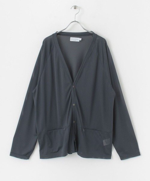 MANUAL ALPHABET（マニュアル アルファベット）の「MANUAL ALPHABET　MESH CARDIGAN（カーディガン/ボレロ・メンズ・チャコールグレー/グレー/ブラック・2/3）」の2枚目の写真