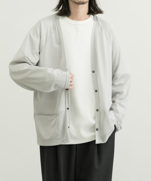MANUAL ALPHABET（マニュアル アルファベット）の「MANUAL ALPHABET　MESH CARDIGAN（カーディガン/ボレロ・メンズ・チャコールグレー/グレー/ブラック・2/3）」の8枚目の写真
