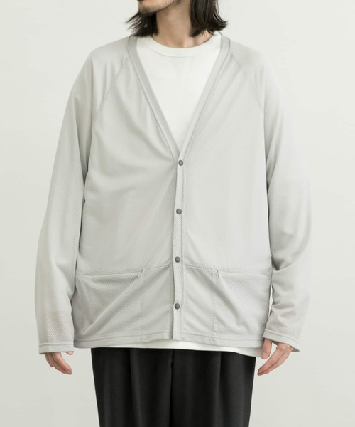MANUAL ALPHABET（マニュアル アルファベット）の「MANUAL ALPHABET　MESH CARDIGAN（カーディガン/ボレロ・メンズ・チャコールグレー/グレー/ブラック・2/3）」の10枚目の写真
