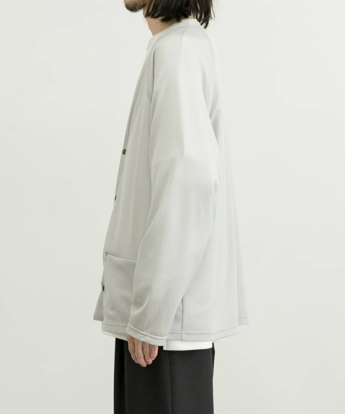 MANUAL ALPHABET（マニュアル アルファベット）の「MANUAL ALPHABET　MESH CARDIGAN（カーディガン/ボレロ・メンズ・チャコールグレー/グレー/ブラック・2/3）」の11枚目の写真