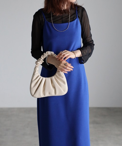 Bonjour Sagan（ボンジュールサガン）の「ストレッチキャミワンピース（ワンピース・レディース・ブラック/グレイッシュベージュ/ブルー/オフホワイト・S/M）」の20枚目の写真