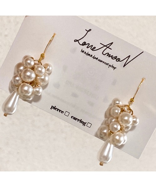 tone(トーン)の「【LoveAmooN】Snow Drop (MA)(ピアス(両耳用)・レディース・ゴールド・FREE)」の1枚目の写真