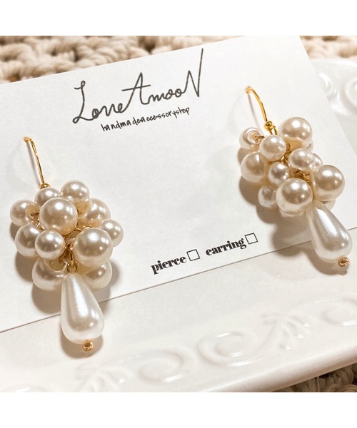 tone(トーン)の「【LoveAmooN】Snow Drop (MA)(ピアス(両耳用)・レディース・ゴールド・FREE)」の2枚目の写真