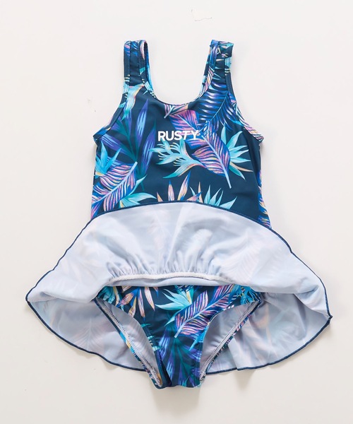 RUSTY（ラスティ）の「【RUSTY:ラスティー】キッズワンピース水着2点セット　タンキニ（水着・キッズ・ネイビー/ホワイト/イエロー・100/110/120）」の9枚目の写真