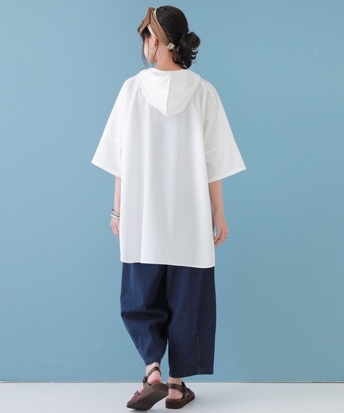 n'OrLABEL(ノアールレーベル)の「【廃盤】『スタンドフーディ五分袖シャツ』(シャツ/ブラウス・レディース・ブラック/ベージュ/オフホワイト・FREE)」の9枚目の写真