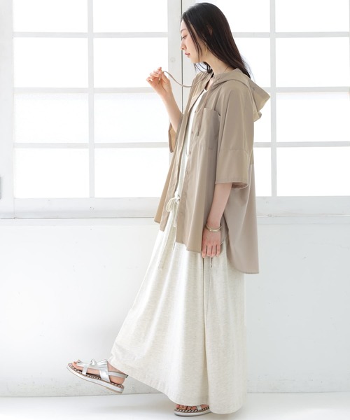 n'OrLABEL(ノアールレーベル)の「【廃盤】『スタンドフーディ五分袖シャツ』(シャツ/ブラウス・レディース・ブラック/ベージュ/オフホワイト・FREE)」の17枚目の写真