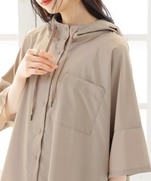 n'OrLABEL(ノアールレーベル)の「【廃盤】『スタンドフーディ五分袖シャツ』(シャツ/ブラウス・レディース・ブラック/ベージュ/オフホワイト・FREE)」の18枚目の写真