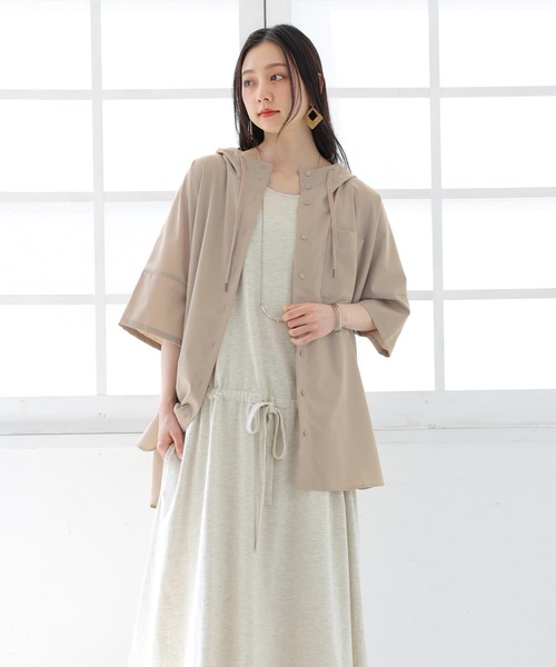 n'OrLABEL(ノアールレーベル)の「【廃盤】『スタンドフーディ五分袖シャツ』(シャツ/ブラウス・レディース・ブラック/ベージュ/オフホワイト・FREE)」の15枚目の写真