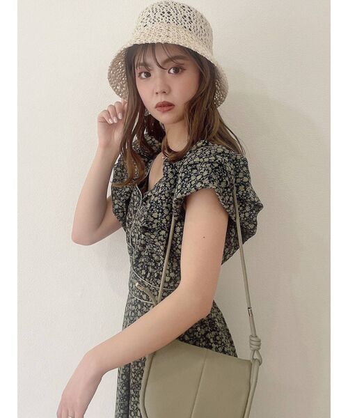 dazzlin（ダズリン）の「ラッフルパフパイピングワンピース（ワンピース・レディース・アイボリー/グレー/グリーン・FREE）」の15枚目の写真