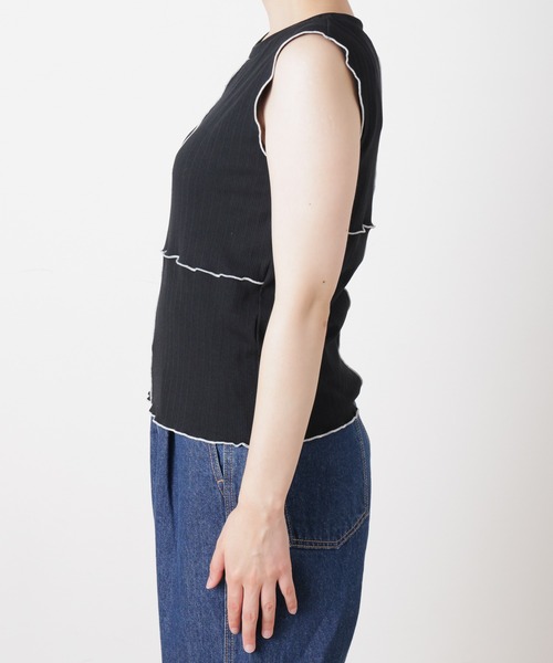 WEGO（ウィゴー）の「WEGO/メローリブタンクトップ（タンクトップ・レディース・ブラック/ベージュ系その他・FREE）」の6枚目の写真