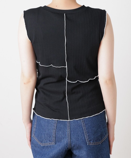 WEGO（ウィゴー）の「WEGO/メローリブタンクトップ（タンクトップ・レディース・ブラック/ベージュ系その他・FREE）」の4枚目の写真