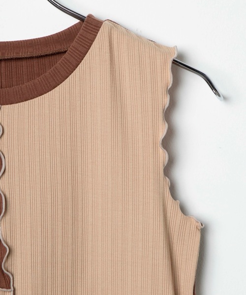 WEGO（ウィゴー）の「WEGO/メローリブタンクトップ（タンクトップ・レディース・ブラック/ベージュ系その他・FREE）」の10枚目の写真