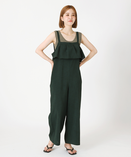 B.C STOCK ブラック サロペット Mサイズ ベーセーストック B.C STOCK ディープVリーンサロペット