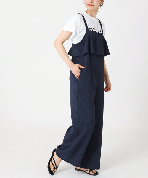 B.C STOCK（ベーセーストック）の「ラッフルサロペット（サロペット/オーバーオール・レディース・ベージュ/ブラウン/ブルー/グリーン・FREE）」の16枚目の写真