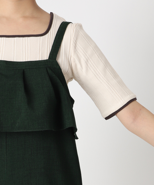 B.C STOCK（ベーセーストック）の「ラッフルサロペット（サロペット/オーバーオール・レディース・ベージュ/ブラウン/ブルー/グリーン・FREE）」の22枚目の写真