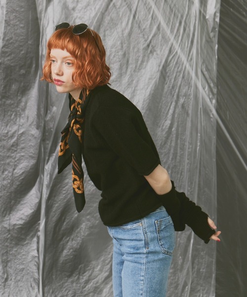 Happy John(ハッピージョン)の「arm warmer knit tops set/アームウォーマー付きニットトップスセット(その他トップス・レディース・ブラック/ブルー/アイボリー・FREE)」の1枚目の写真