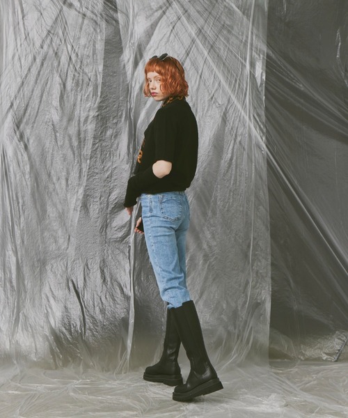 Happy John(ハッピージョン)の「arm warmer knit tops set/アームウォーマー付きニットトップスセット(その他トップス・レディース・ブラック/ブルー/アイボリー・FREE)」の5枚目の写真