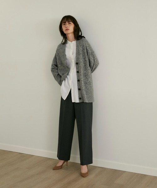 INED(イネド)の「CARREMANウール調セミワイドパンツ(その他パンツ・レディース・チャコールグレー/ネイビー/グレー/キャメル・9号/7号/5号/11号)」の1枚目の写真