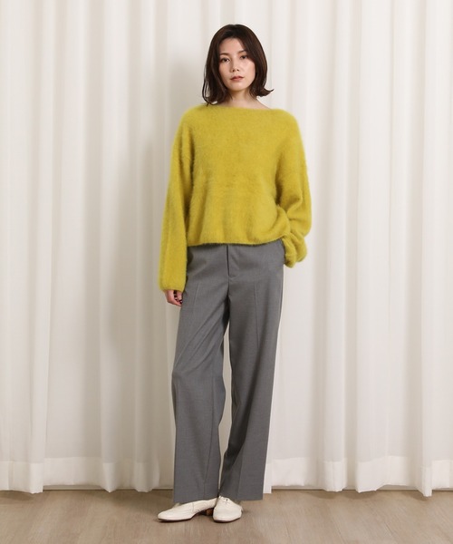 INED(イネド)の「CARREMANウール調セミワイドパンツ(その他パンツ・レディース・チャコールグレー/ネイビー/グレー/キャメル・9号/7号/5号/11号)」の5枚目の写真