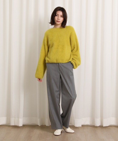 INED(イネド)の「CARREMANウール調セミワイドパンツ(その他パンツ・レディース・チャコールグレー/ネイビー/グレー/キャメル・9号/7号/5号/11号)」の7枚目の写真