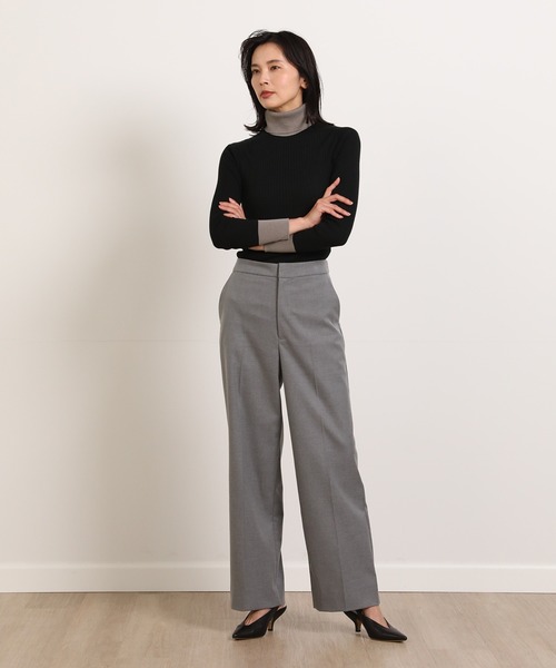 INED(イネド)の「CARREMANウール調セミワイドパンツ(その他パンツ・レディース・チャコールグレー/ネイビー/グレー/キャメル・9号/7号/5号/11号)」の9枚目の写真