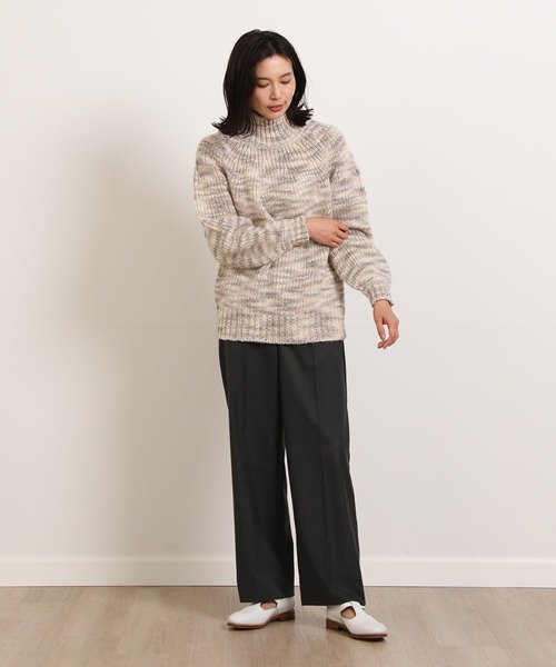 INED(イネド)の「CARREMANウール調セミワイドパンツ(その他パンツ・レディース・チャコールグレー/ネイビー/グレー/キャメル・9号/7号/5号/11号)」の10枚目の写真