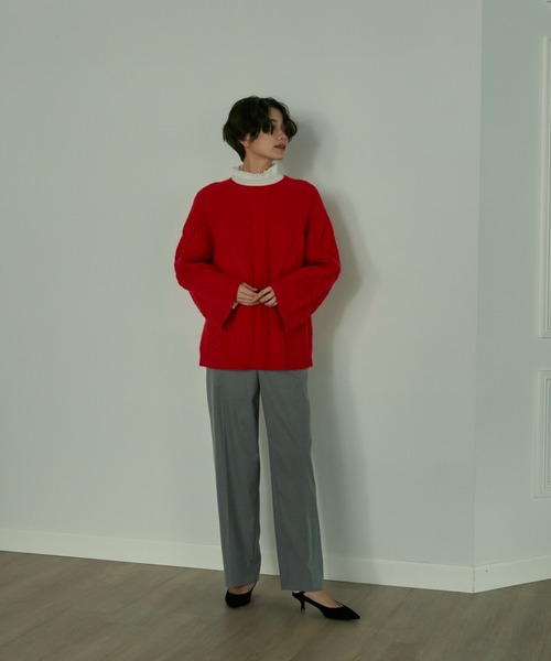 INED(イネド)の「CARREMANウール調セミワイドパンツ(その他パンツ・レディース・チャコールグレー/ネイビー/グレー/キャメル・9号/7号/5号/11号)」の17枚目の写真