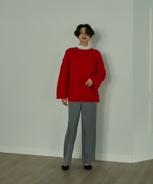 INED(イネド)の「CARREMANウール調セミワイドパンツ(その他パンツ・レディース・チャコールグレー/ネイビー/グレー/キャメル・9号/7号/5号/11号)」の21枚目の写真