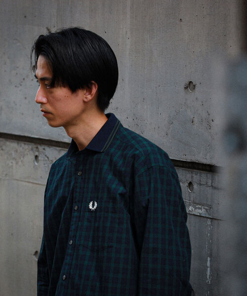 FRED PERRY(フレッドペリー)の「FRED PERRY × BEAMS / 別注 Rib Collar Check Shirt(シャツ/ブラウス・メンズ・ネイビー系/グレー・XL/S/M/L)」の21枚目の写真