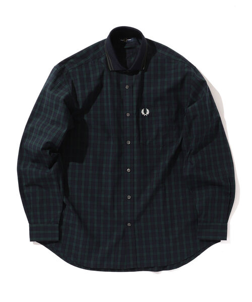 FRED PERRY(フレッドペリー)の「FRED PERRY × BEAMS / 別注 Rib Collar Check Shirt(シャツ/ブラウス・メンズ・ネイビー系/グレー・XL/S/M/L)」の12枚目の写真