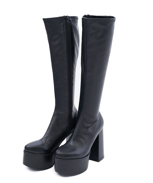 SPIRALGIRL（スパイラルガール）の「美脚ロングブーツ（ブーツ・レディース・ホワイト/ブラック・MEDIUM/LARGE）」の10枚目の写真