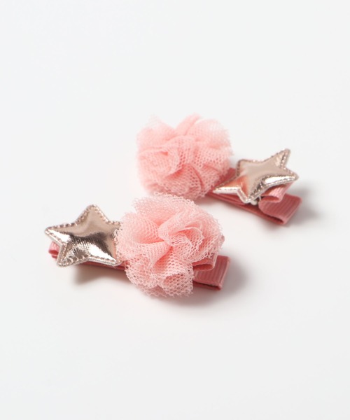 KP DECO（ケーピーデコ）の「星＆チュールポンポンのヘアクリップ2個セット（バレッタ/ヘアクリップ・キッズ・ピンク/シルバー・FREE）」の6枚目の写真