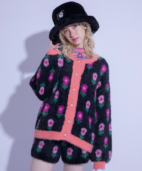 Candy Stripper(キャンディストリッパー)の「FLUFFY KNIT パンツ(その他パンツ・レディース・ブラック/ネイビー/ブラック×ブルー・2)」の7枚目の写真