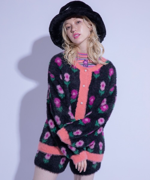 Candy Stripper(キャンディストリッパー)の「FLUFFY KNIT パンツ(その他パンツ・レディース・ブラック/ネイビー/ブラック×ブルー・2)」の8枚目の写真