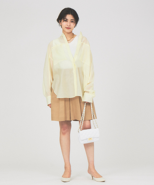 Rouge vif(ルージュヴィフ)の「リブニットタンクトップ(タンクトップ・レディース・ブラウン/ブラック/オフホワイト・フリー)」の4枚目の写真