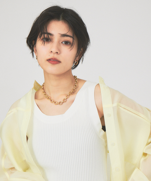 Rouge vif(ルージュヴィフ)の「リブニットタンクトップ(タンクトップ・レディース・ブラウン/ブラック/オフホワイト・フリー)」の19枚目の写真