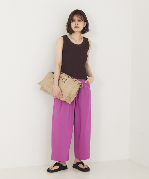 Rouge vif(ルージュヴィフ)の「リブニットタンクトップ(タンクトップ・レディース・ブラウン/ブラック/オフホワイト・フリー)」の22枚目の写真