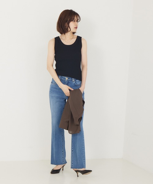 Rouge vif(ルージュヴィフ)の「リブニットタンクトップ(タンクトップ・レディース・ブラウン/ブラック/オフホワイト・フリー)」の15枚目の写真