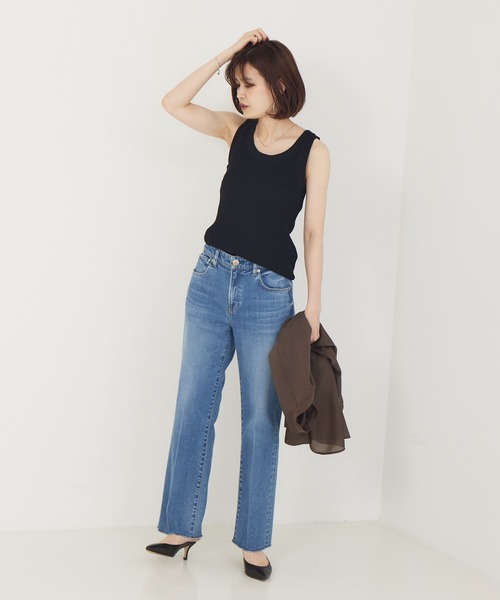 Rouge vif(ルージュヴィフ)の「リブニットタンクトップ(タンクトップ・レディース・ブラウン/ブラック/オフホワイト・フリー)」の16枚目の写真