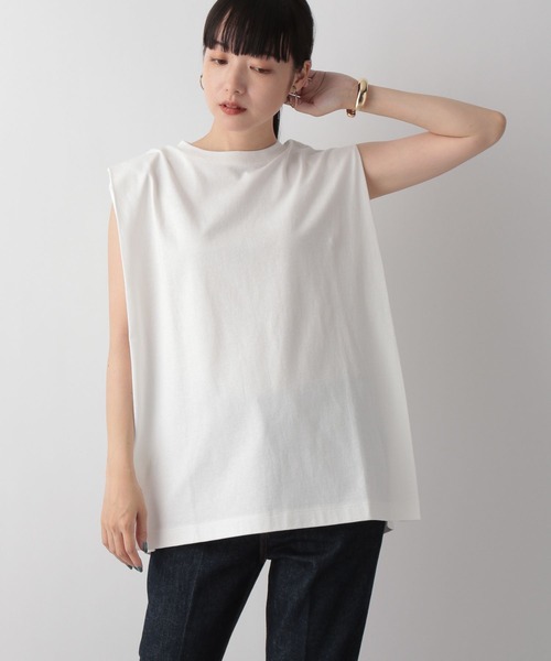 LOWRYS FARM(ローリーズファーム)の「ショルダースクエアノースリーブ 344671(Tシャツ/カットソー・レディース・チャコールグレー/ブラック/オフホワイト・FREE)」の15枚目の写真