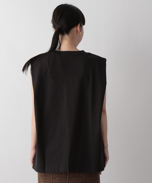 LOWRYS FARM(ローリーズファーム)の「ショルダースクエアノースリーブ 344671(Tシャツ/カットソー・レディース・チャコールグレー/ブラック/オフホワイト・FREE)」の12枚目の写真