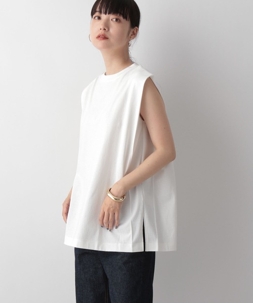 LOWRYS FARM(ローリーズファーム)の「ショルダースクエアノースリーブ 344671(Tシャツ/カットソー・レディース・チャコールグレー/ブラック/オフホワイト・FREE)」の22枚目の写真