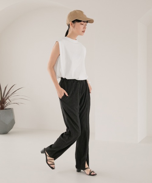 LOWRYS FARM(ローリーズファーム)の「ショルダースクエアノースリーブ 344671(Tシャツ/カットソー・レディース・チャコールグレー/ブラック/オフホワイト・FREE)」の19枚目の写真