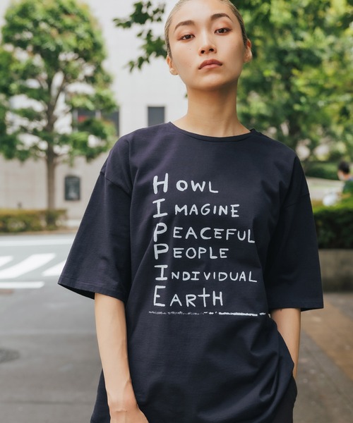 CAL O LINE（キャルオーライン）の「CAL O LINE/キャルオーライン HIPPIE T SHIRT プリントTシャツ（Tシャツ/カットソー・メンズ・ホワイト/ブラック・XL/L）」の2枚目の写真