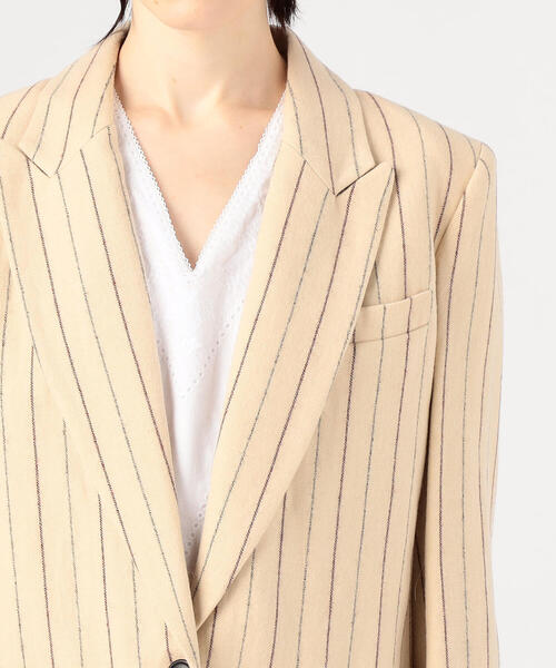 ISABEL MARANT(イザベルマラン)の「ISABEL MARANT KAREN リネンウール ストライプテーラードジャケット(テーラードジャケット・レディース・ホワイト系その他・34)」の6枚目の写真