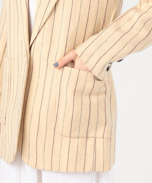 ISABEL MARANT(イザベルマラン)の「ISABEL MARANT KAREN リネンウール ストライプテーラードジャケット(テーラードジャケット・レディース・ホワイト系その他・34)」の9枚目の写真