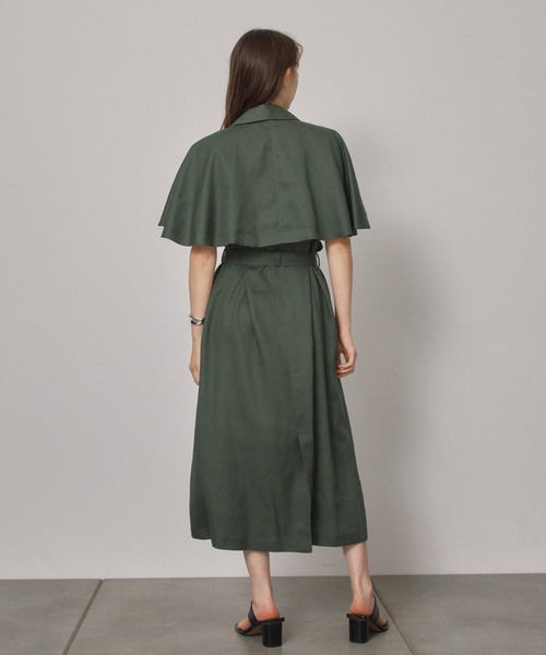 PUBLIC TOKYO(パブリックトウキョウ)の「ケープトレンチ・ジレ・ワンピース/ウォッシャブル(ワンピース・レディース・ブラウン/グリーン・FREE)」の17枚目の写真